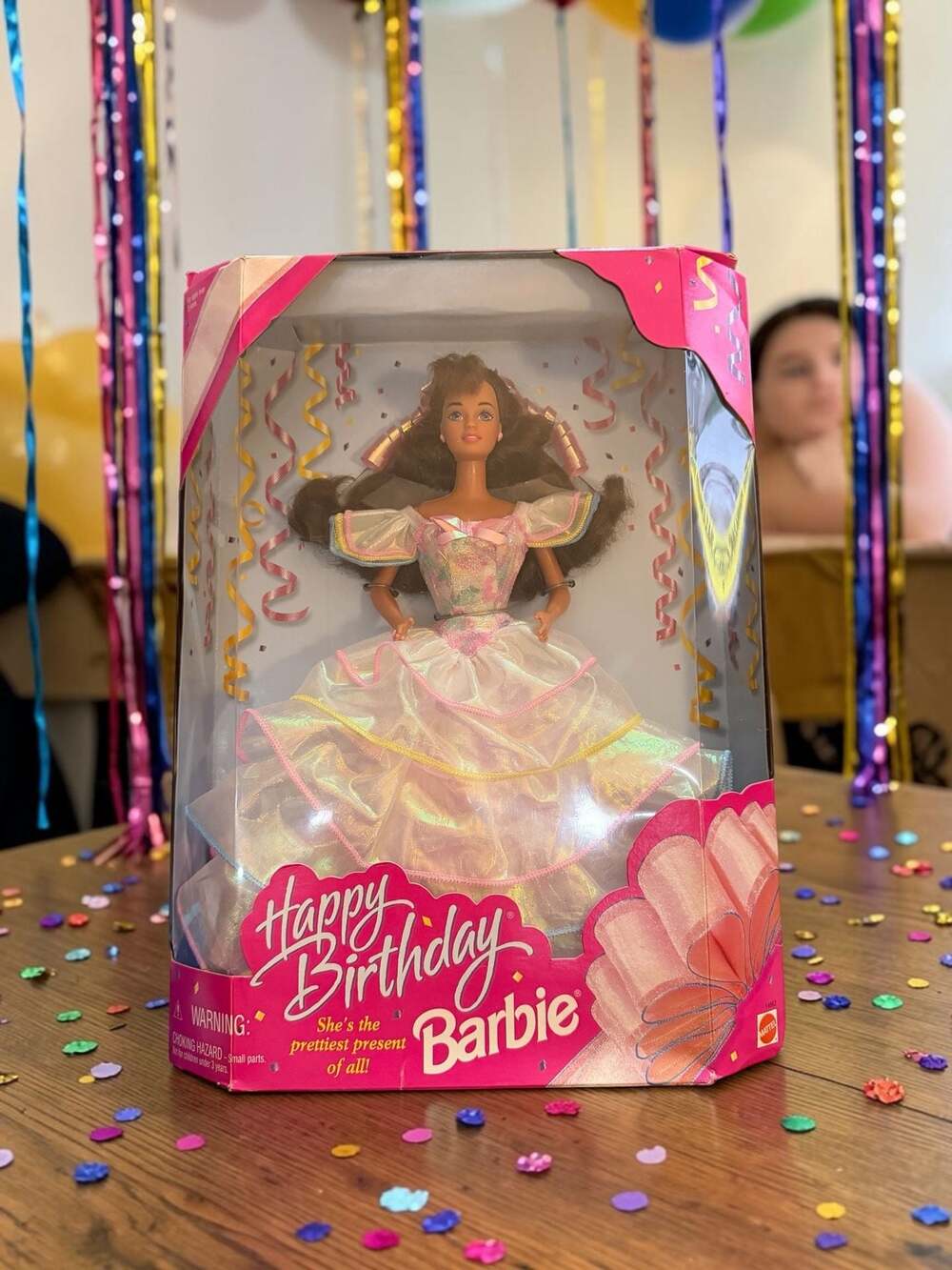 1995 Happy Birthday Barbie Doll (Brunette) - The Prettiest Present of All #14663